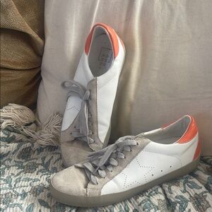 Women's White and Orange Sneakers